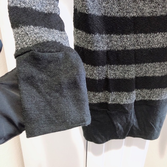 Exclusion Black and Gray Wool Hoodie Sweater Tunic Long Top - Picture 8 of 9